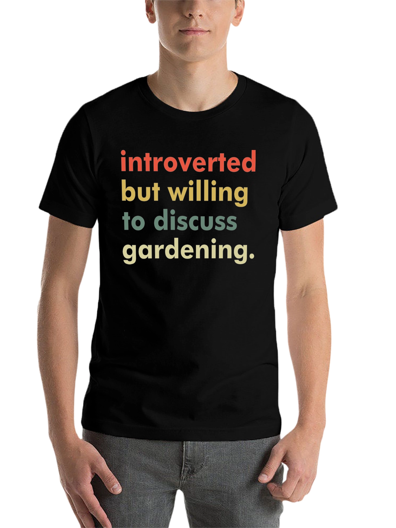 Black Introverted Gardener T-Shirt - Funny Gardening Tee view 7