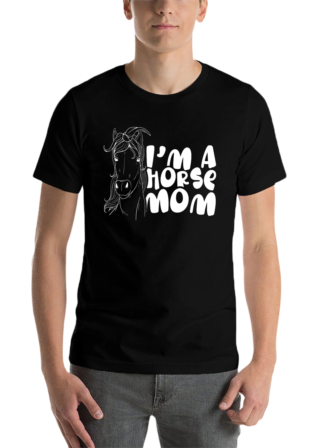 Black I'm A Horse Mom Graphic Tee view 7