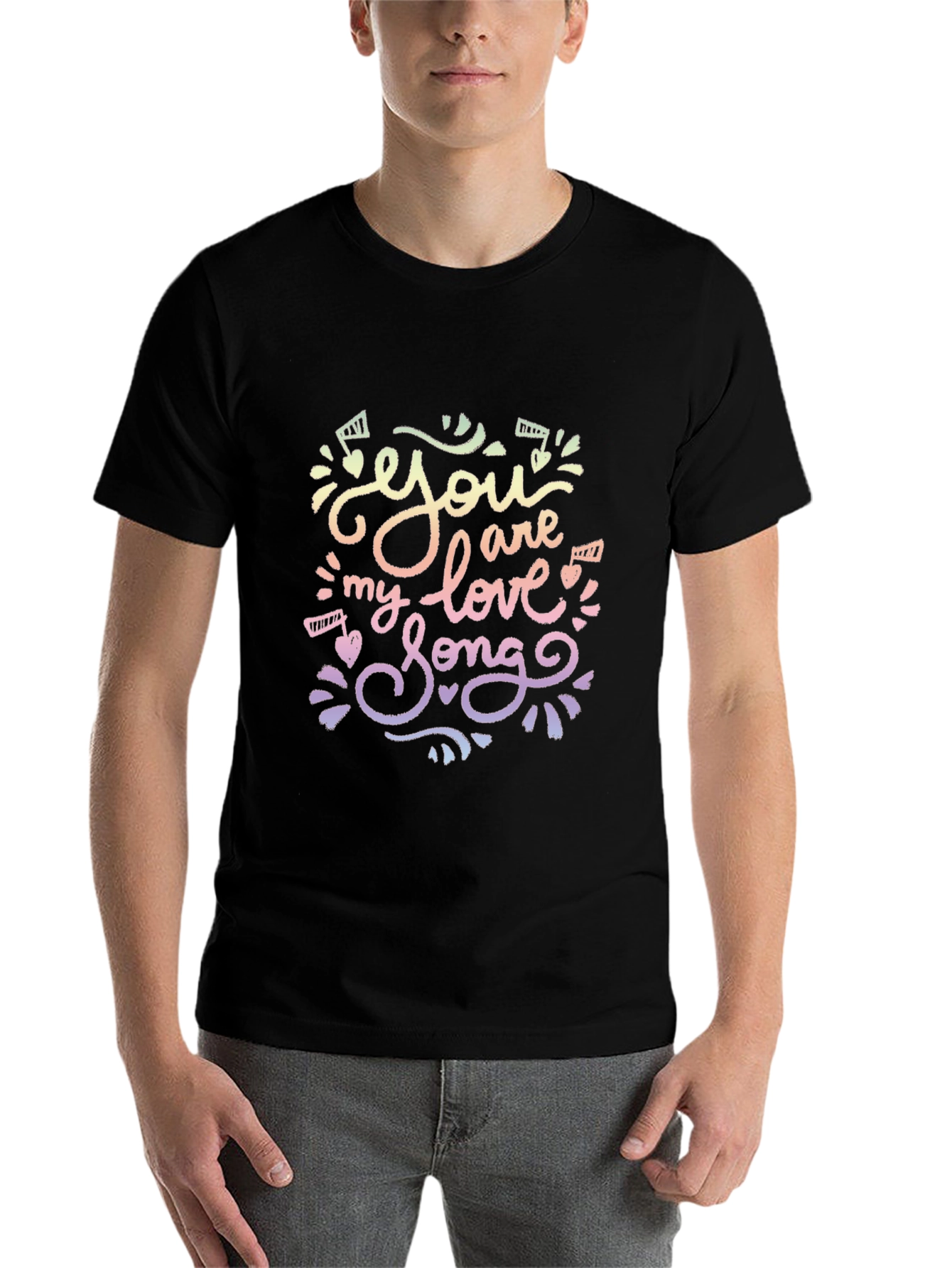 Black You Are My Love Song T-Shirt view 7