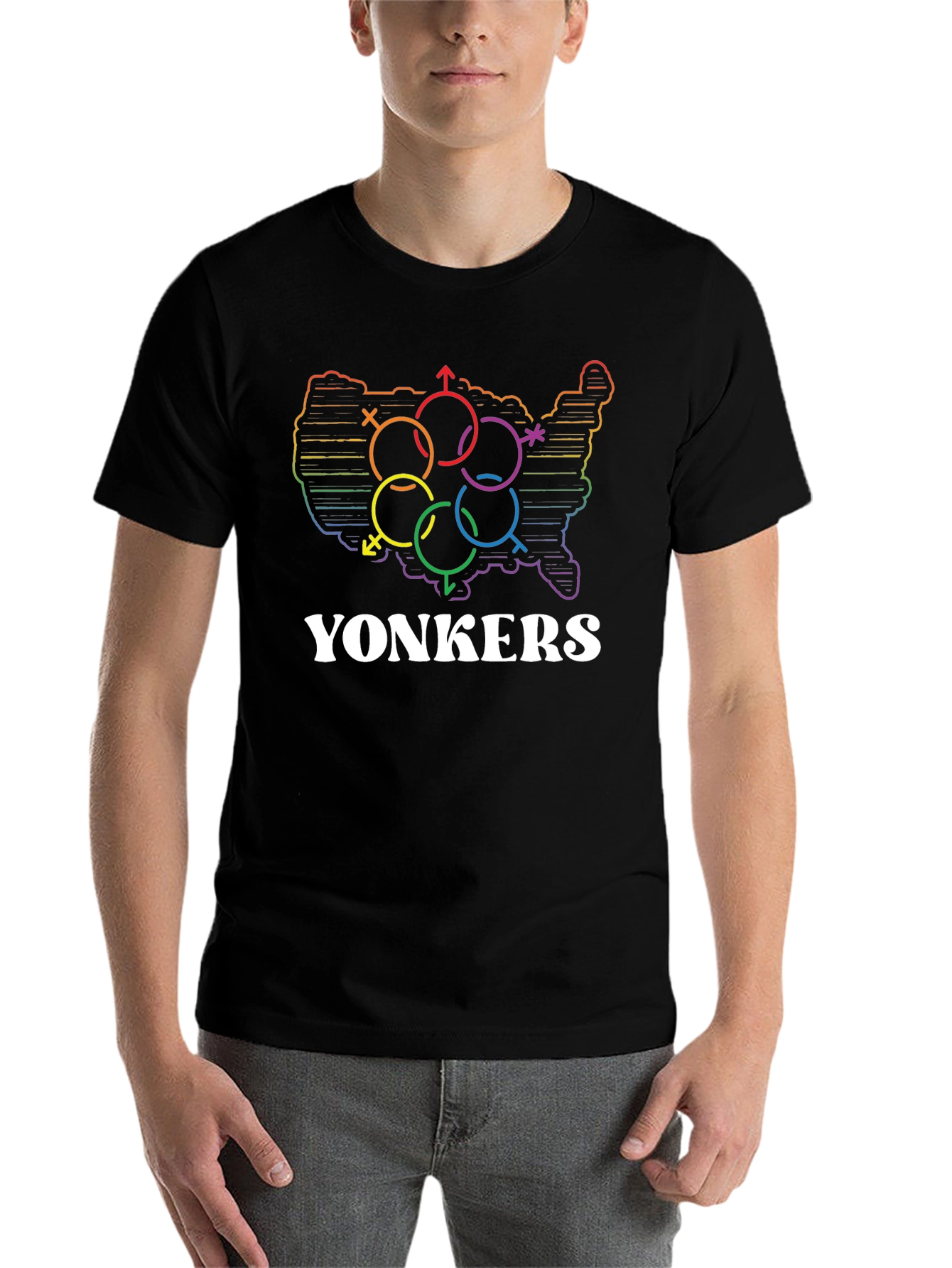 Yonkers Pride Rainbow USA Map T-Shirt - 7