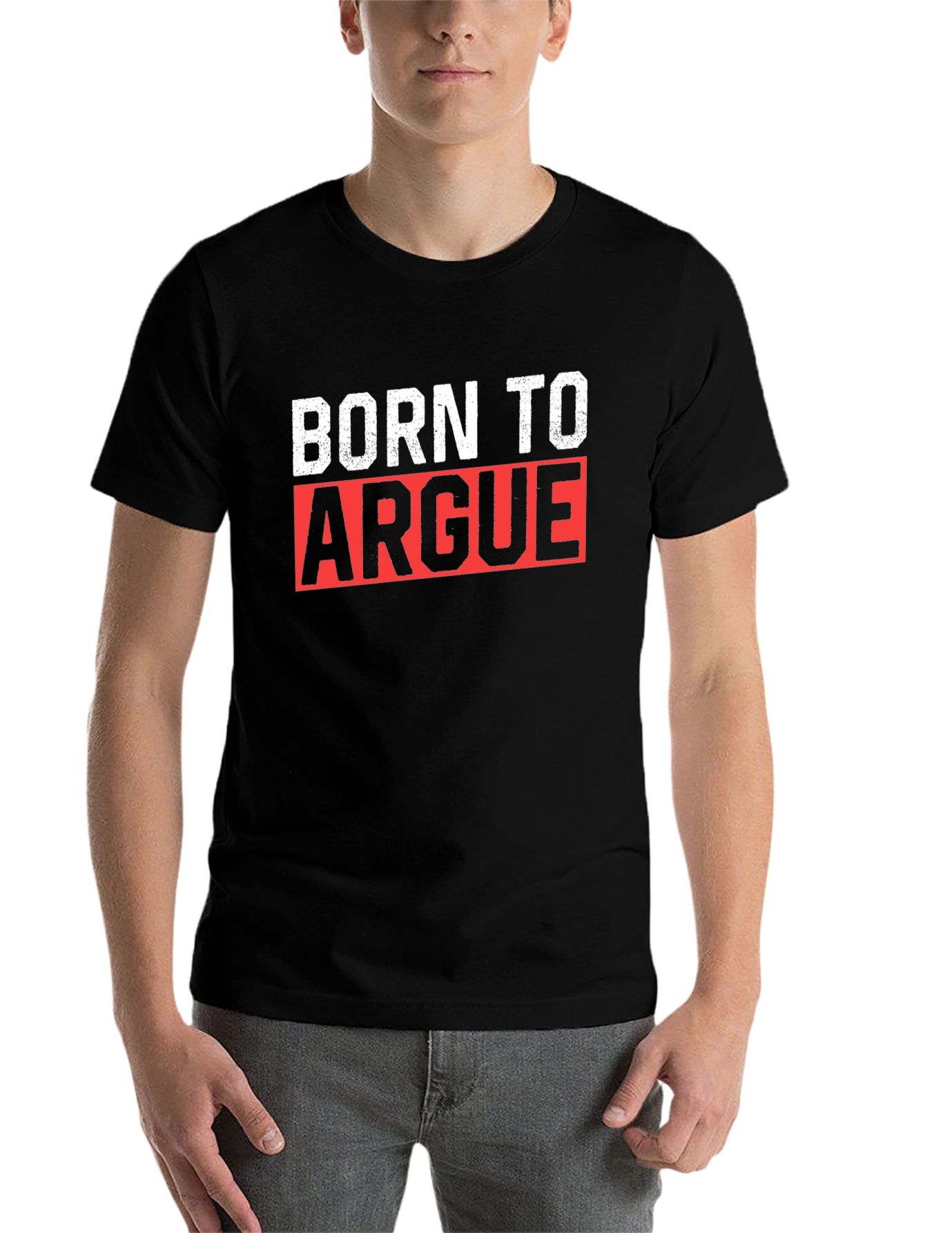 Black Born to Argue Graphic T-Shirt - Funny Statement Tee view 7