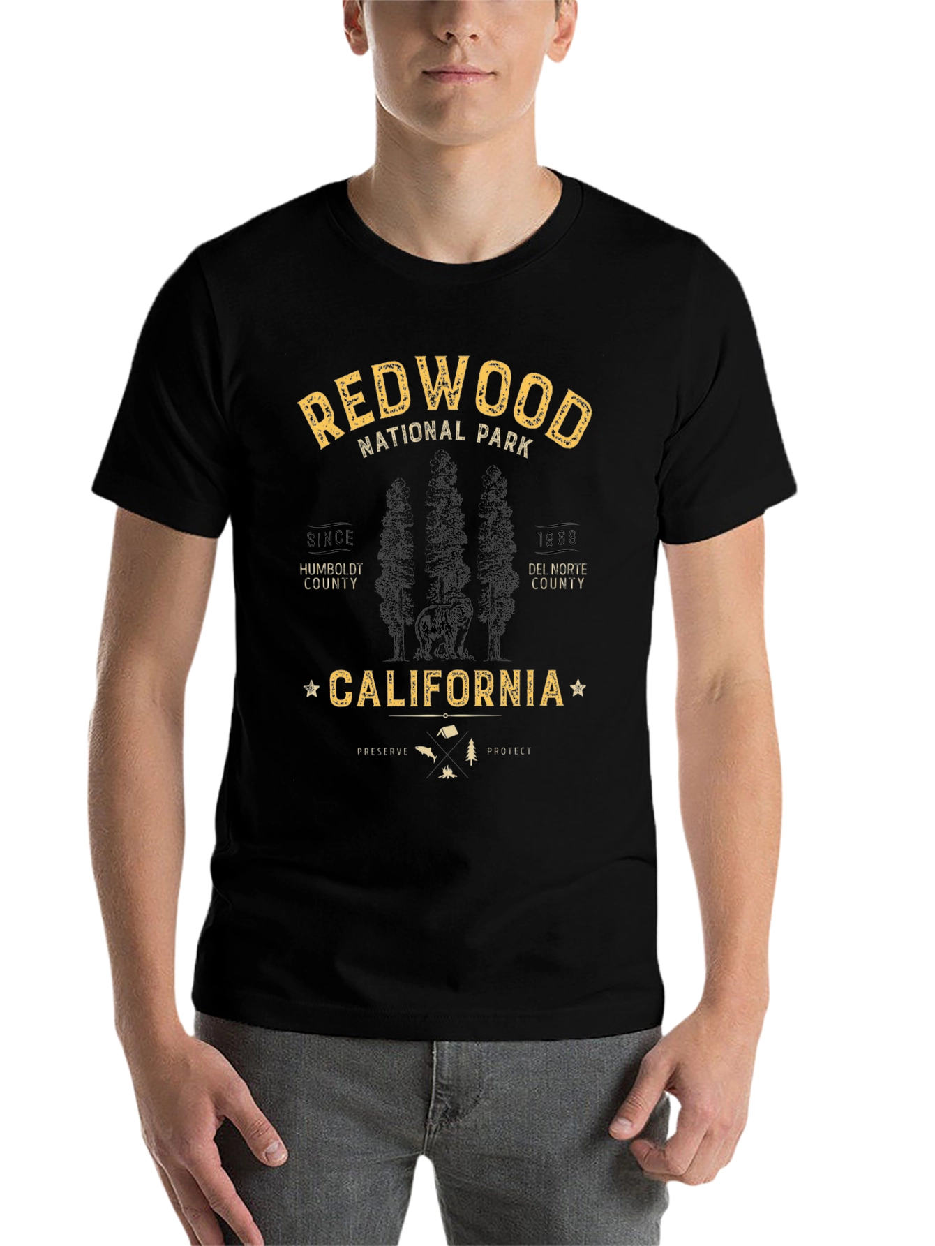 Black Redwood National Park Black T-Shirt view 7