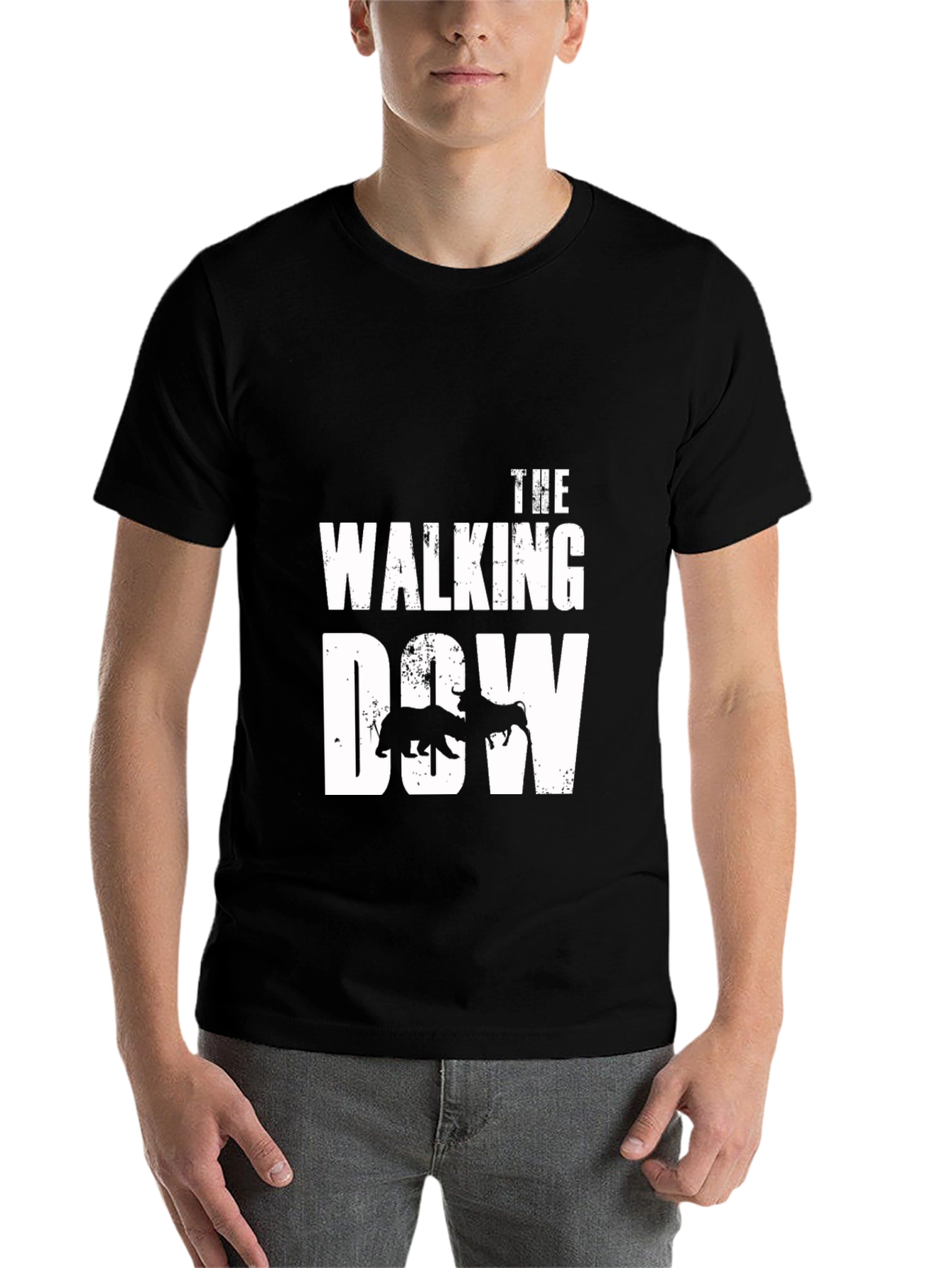 Black Walking Dow Black T-Shirt Bear vs Bull view 7