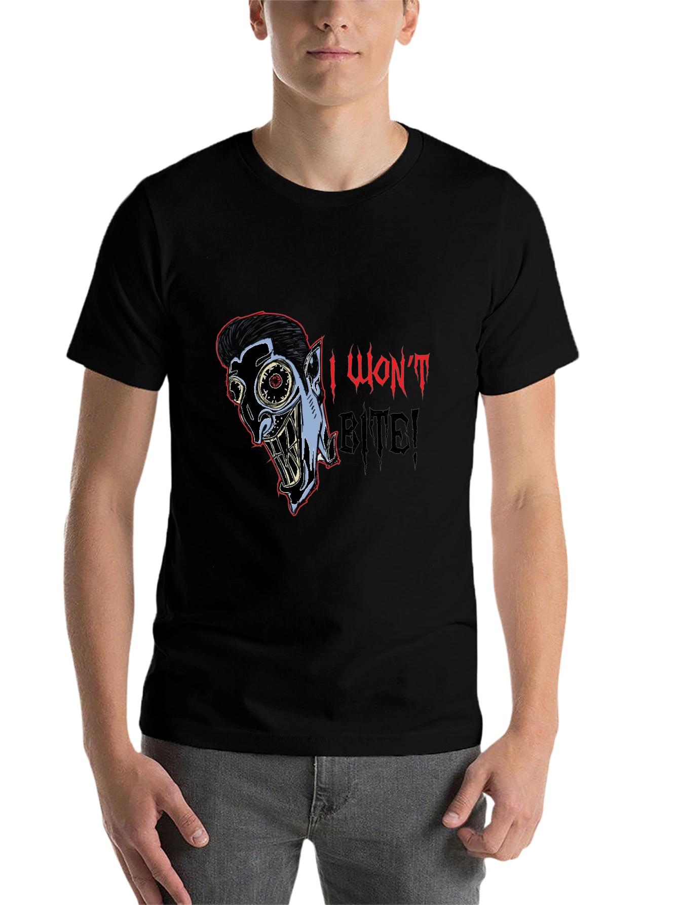 Black I Won't Bite Graphic Tee view 7
