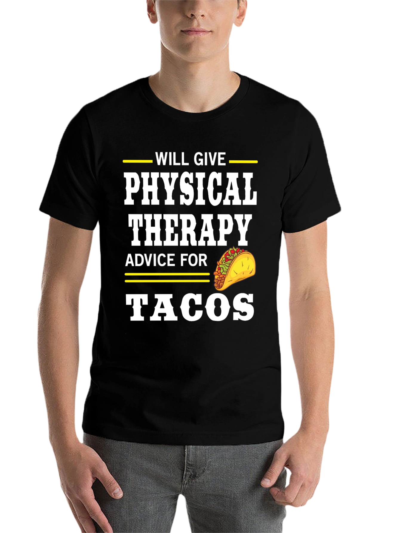 Black Physical Therapy Advice for Tacos T-Shirt view 7