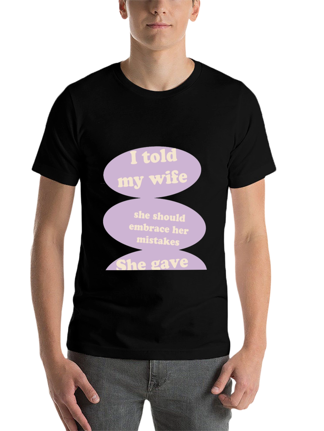 Black Humorous "I Told My Wife" Graphic T-Shirt view 7