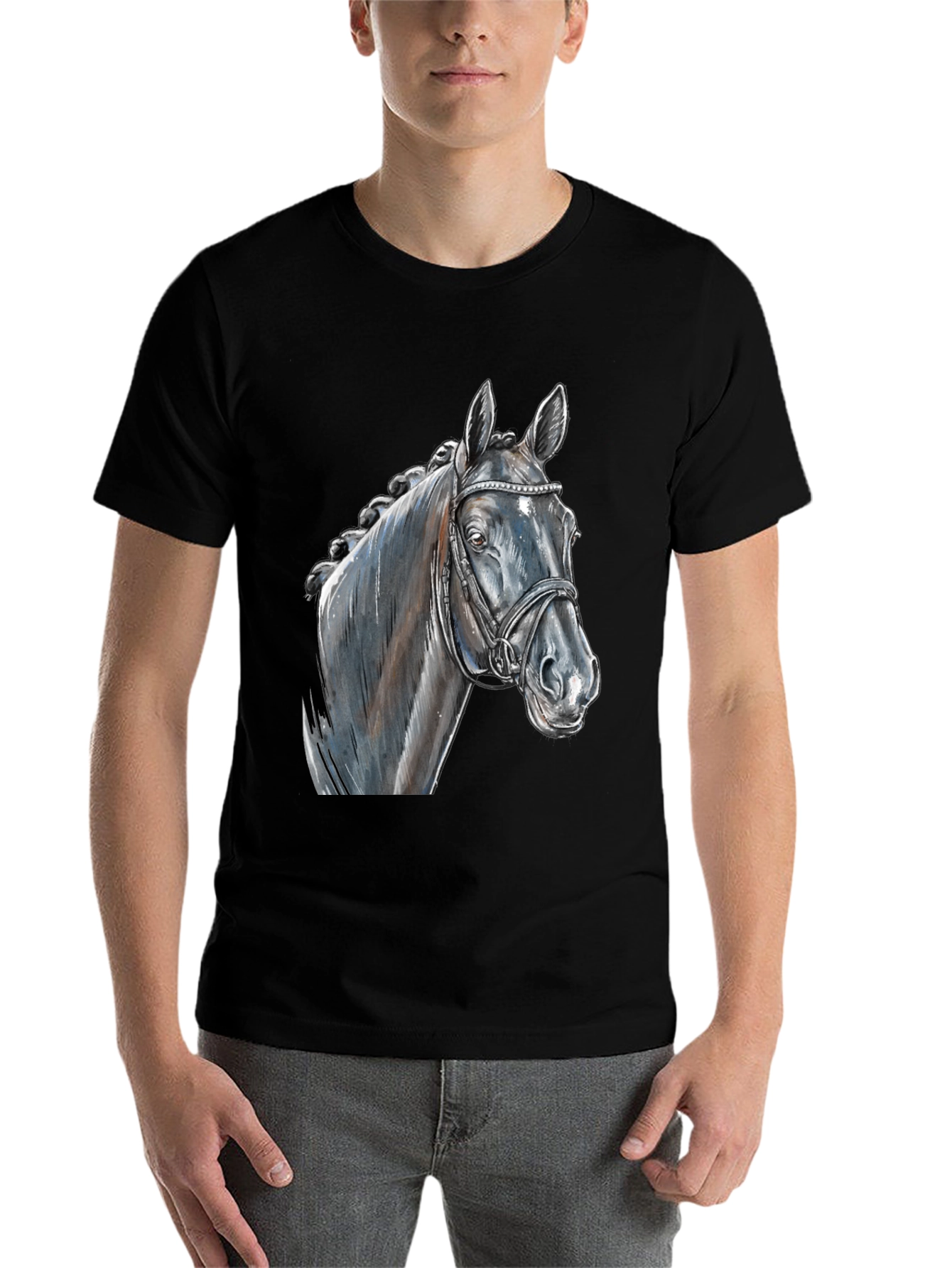 Black Black Horse Graphic Tee - Equestrian Style view 7
