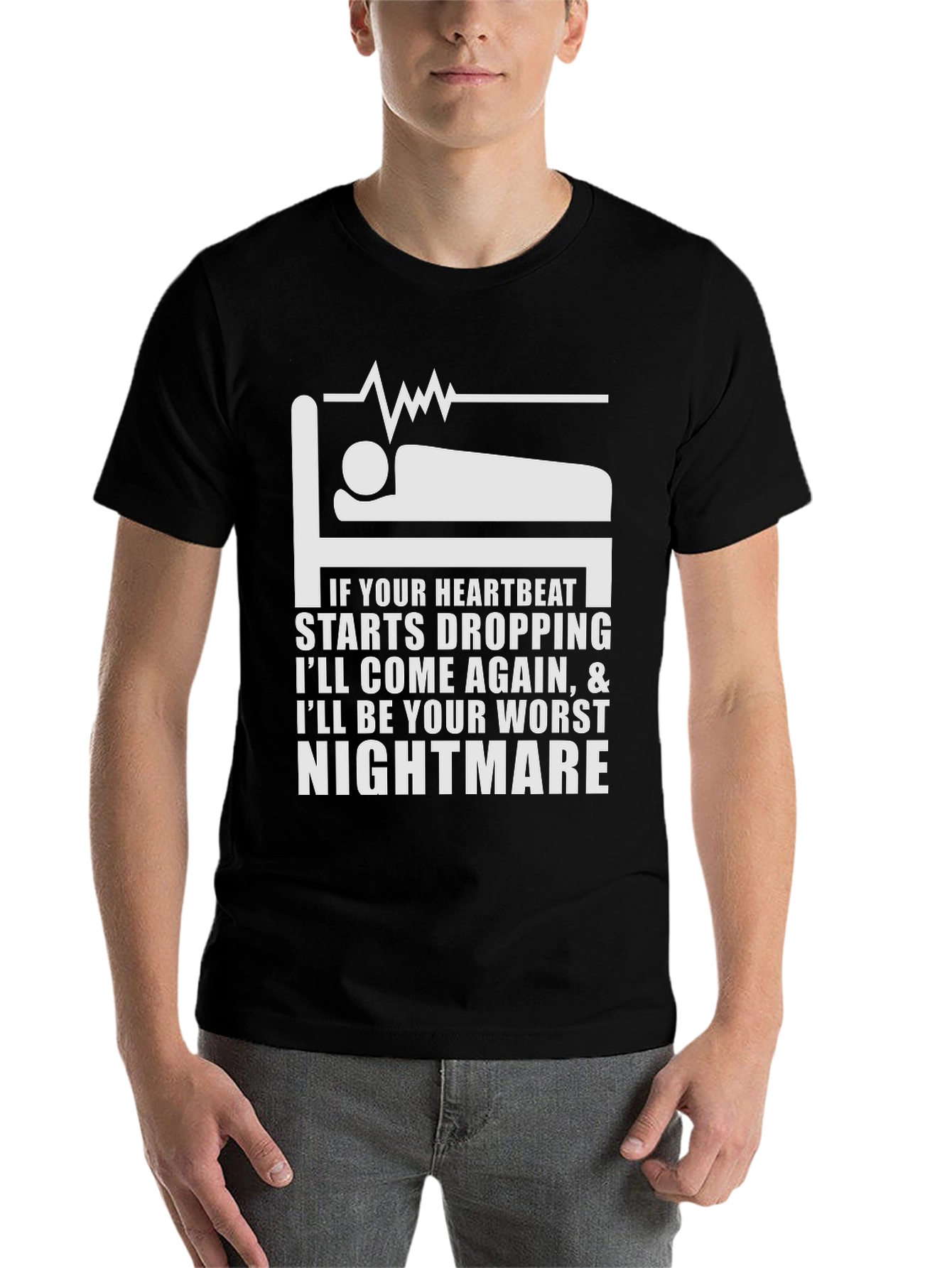 Heartbeat Nightmare T-Shirt - Funny Medical Humor Tee - 7