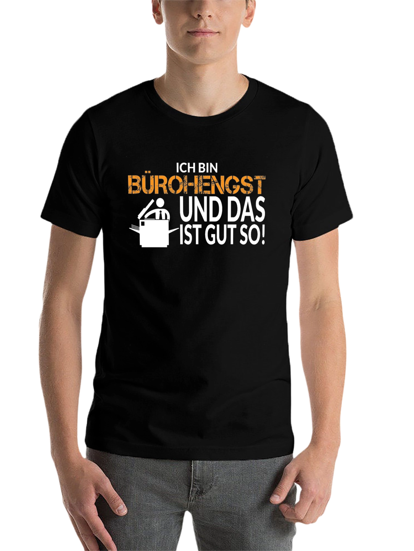 Black Ich Bin Bürohengst T-Shirt view 7