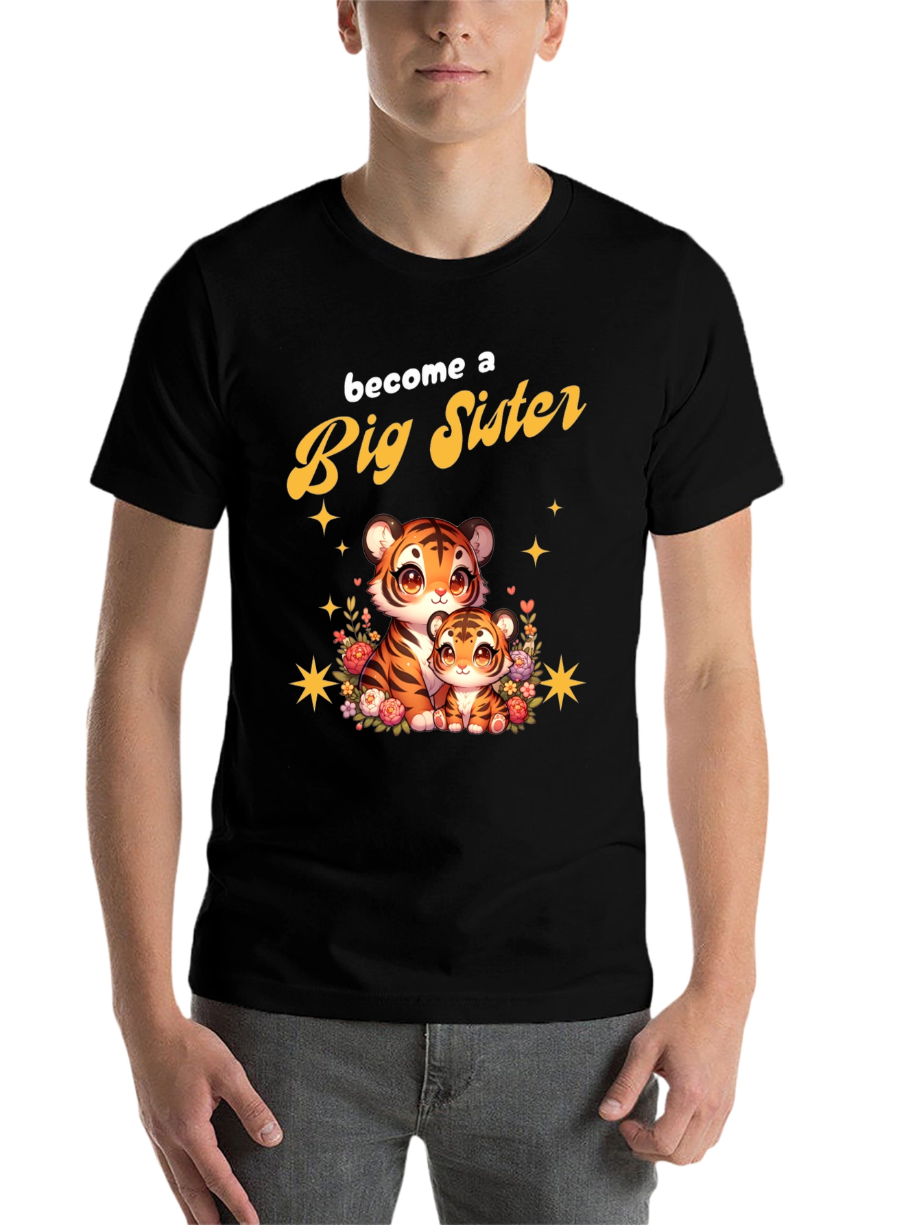 Big Sister Tiger Cub T-Shirt Cute Animal Tee - 7