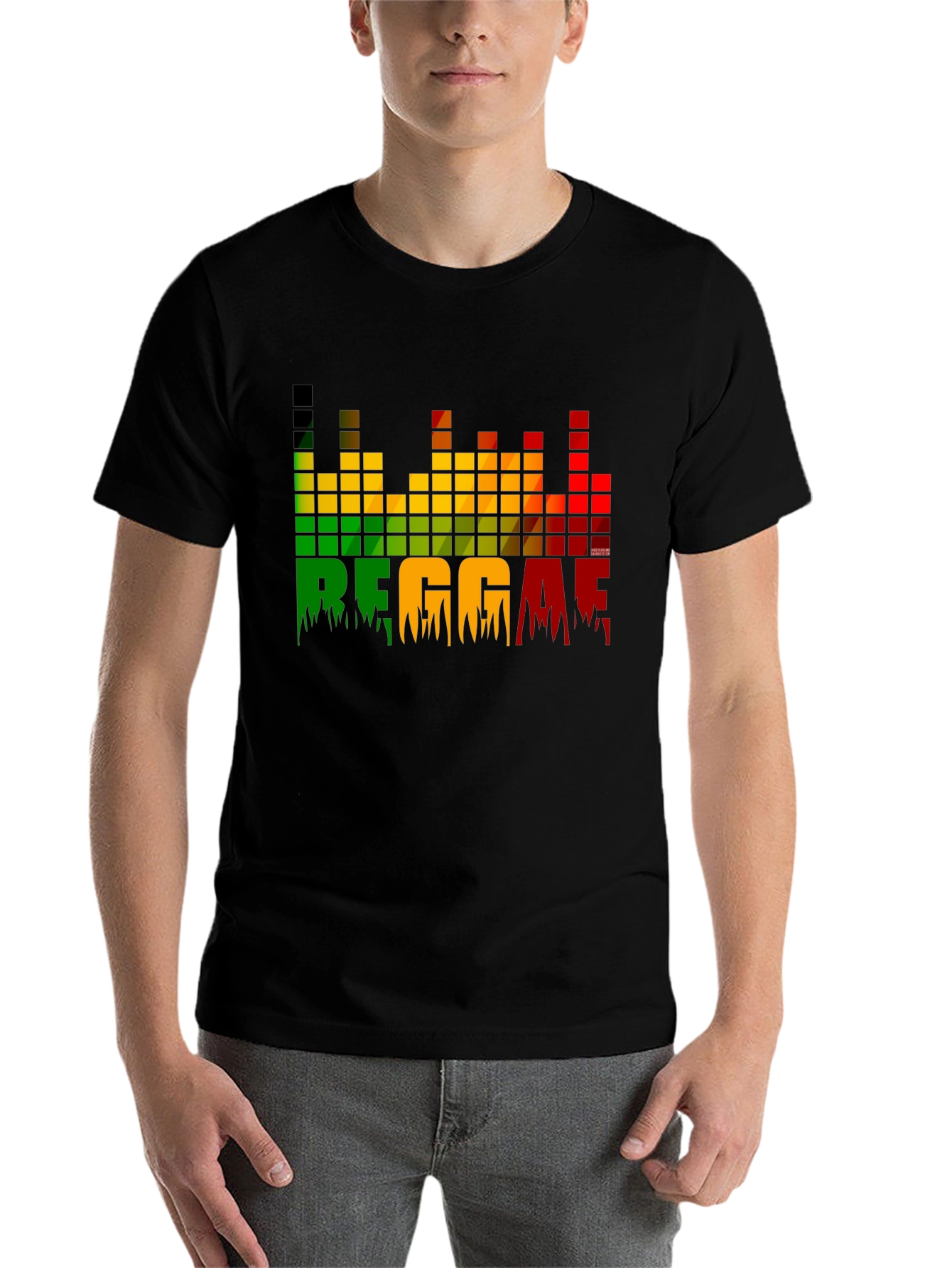 Black Reggae Graphic Tee - Rasta Music Lover Shirt view 7
