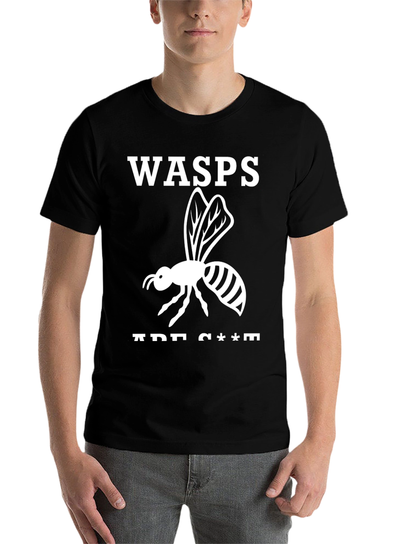 Black Wasps Are C***s Graphic Tee view 7