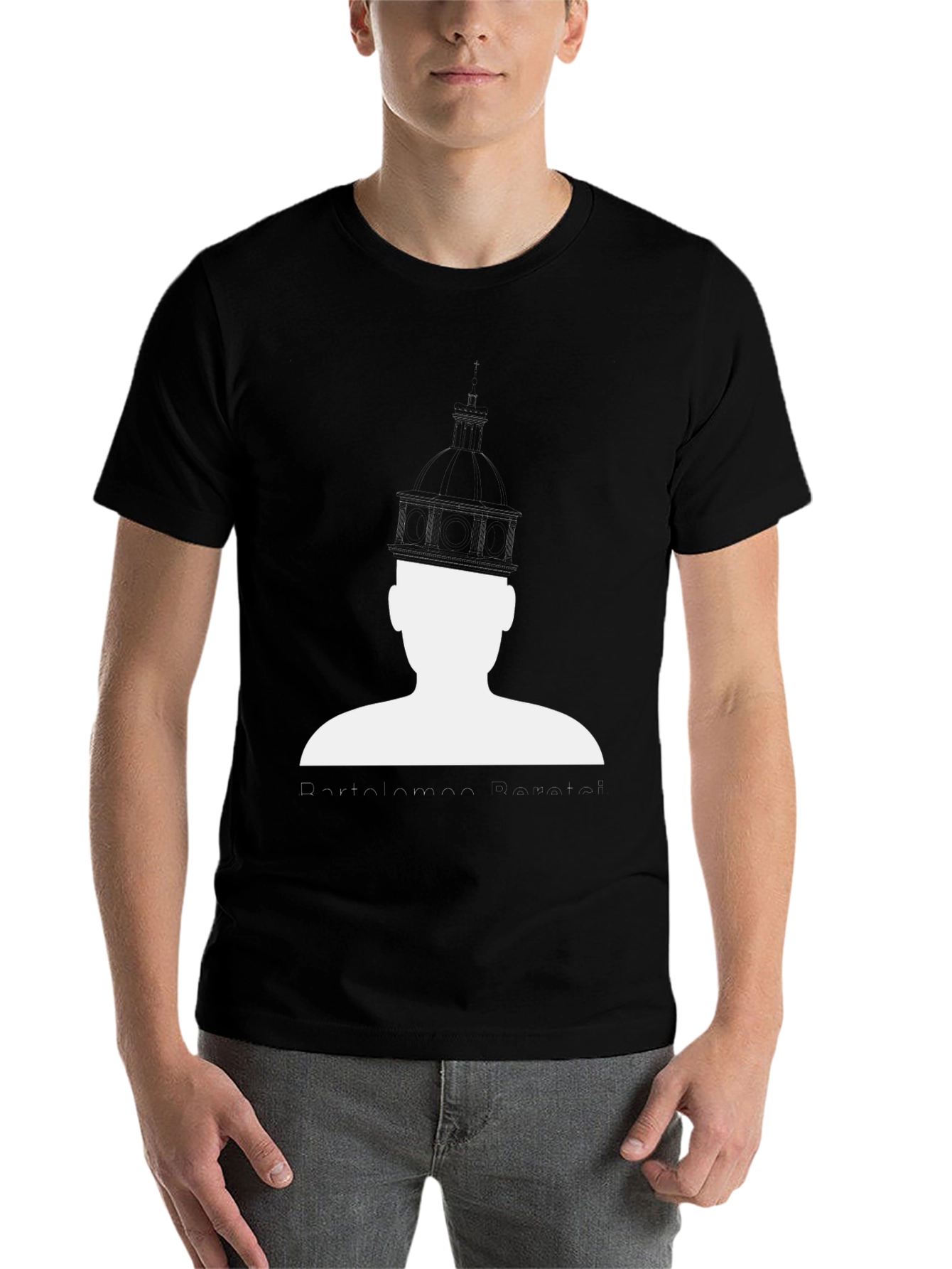 Black Novelty Silhouette Graphic Print Black T-Shirt view 7