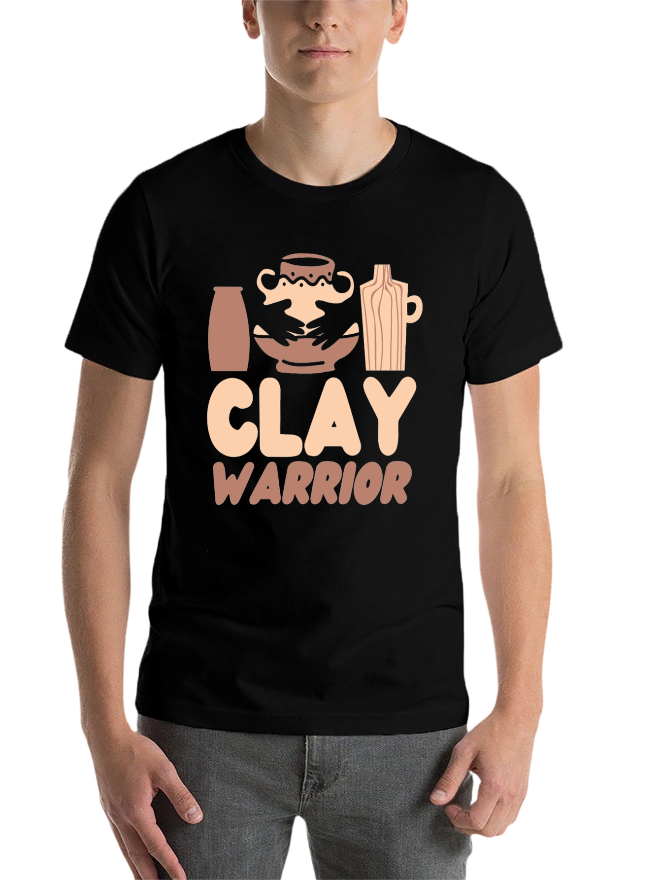 Black Clay Warrior Graphic T-Shirt - Pottery Lover Gift view 7