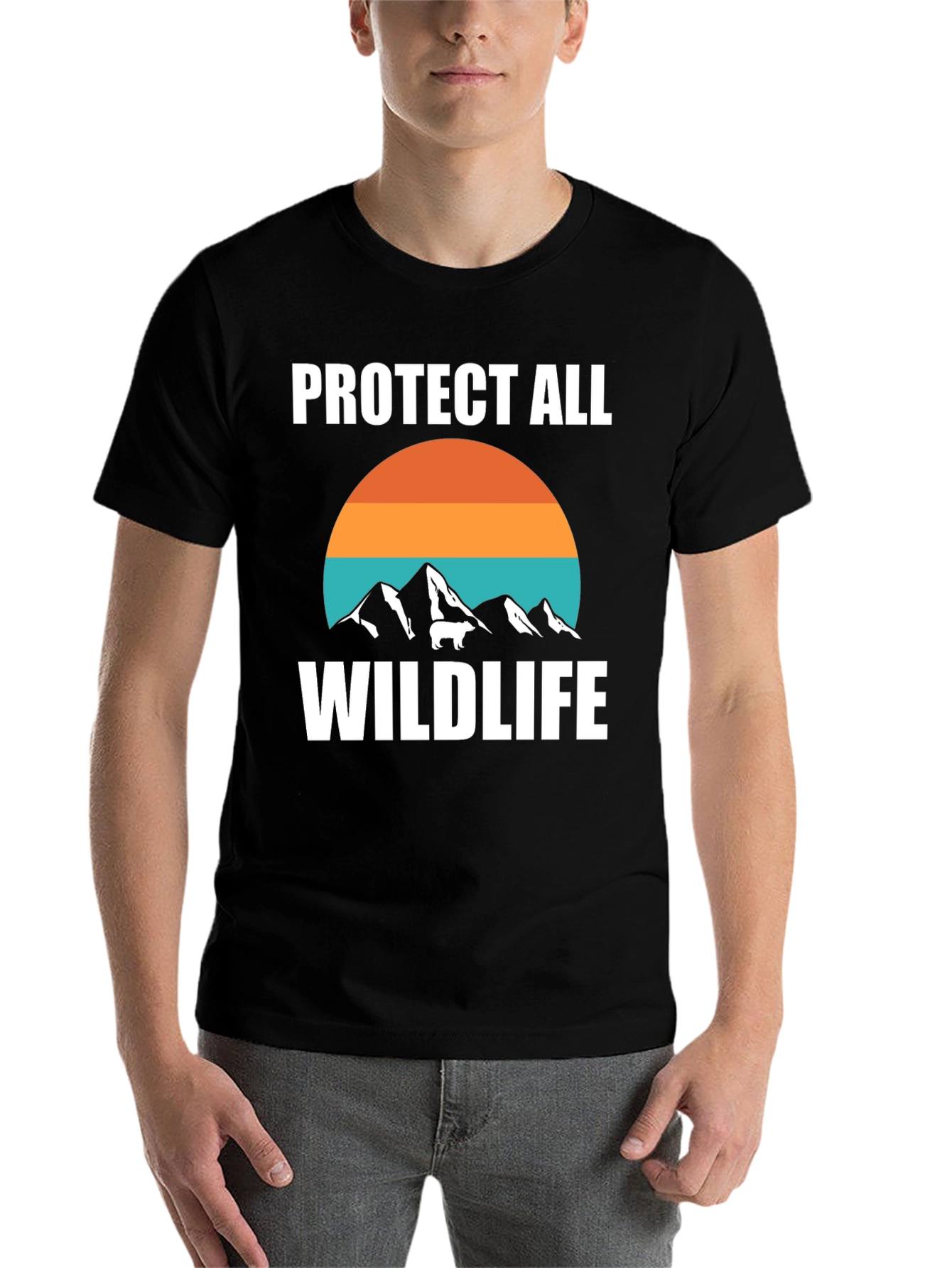 Black Protect All Wildlife Graphic T-Shirt view 7