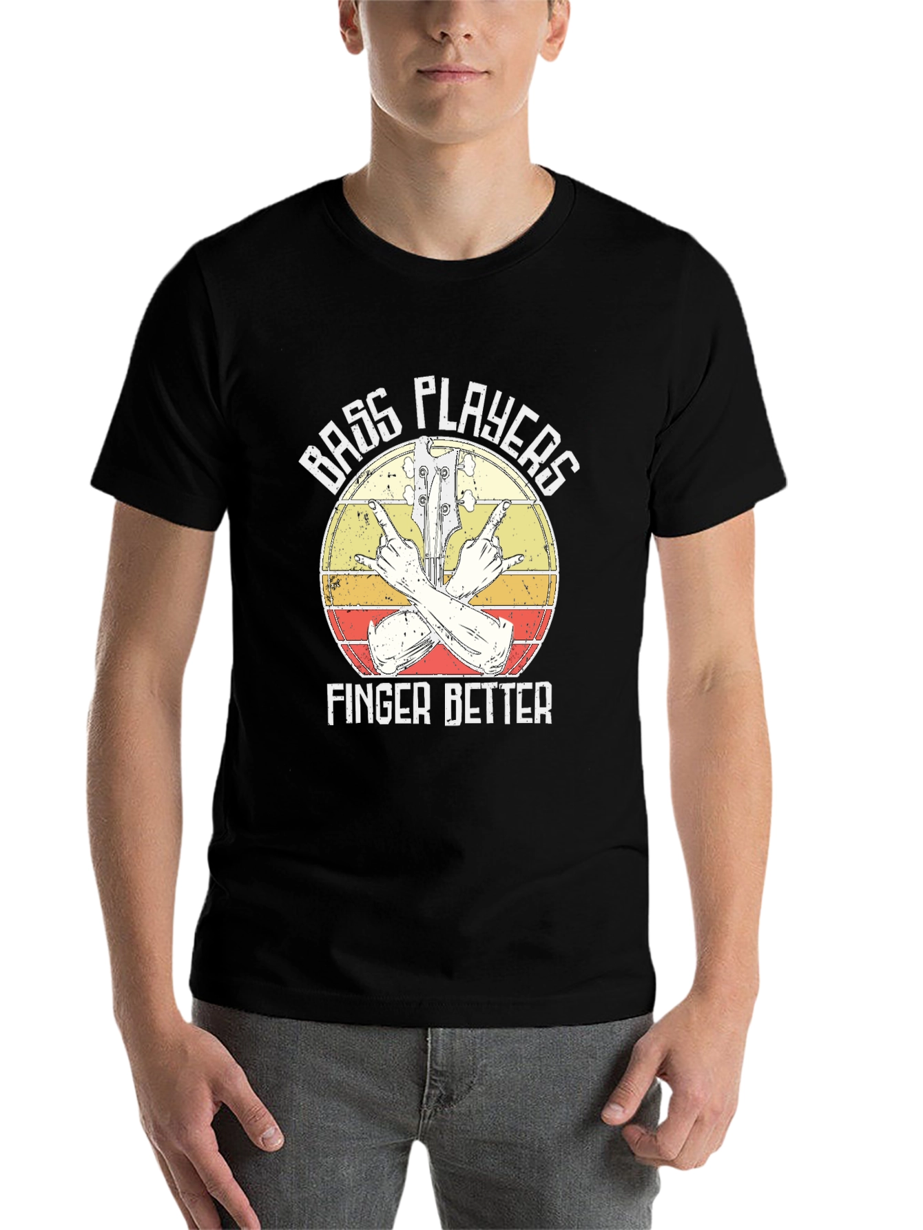 Black Bass Players Finger Better T-Shirt view 7