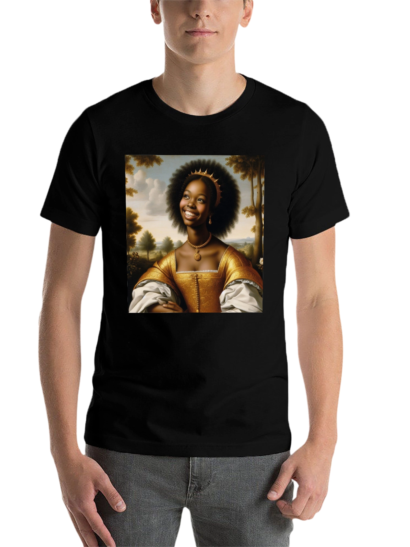 Black Renaissance Portrait Black T-Shirt view 7