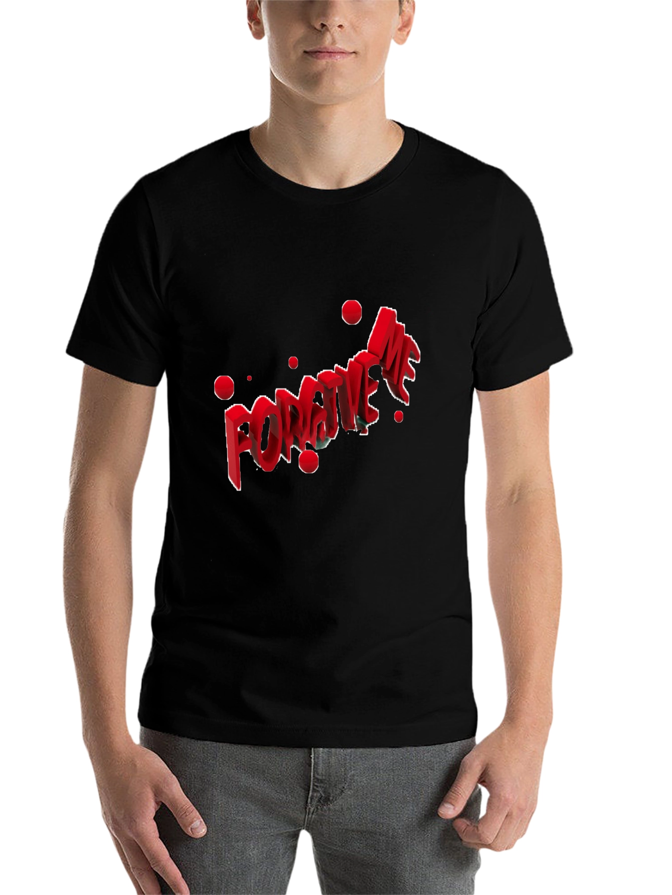 Black Forgive Me Graphic Tee - Black view 7