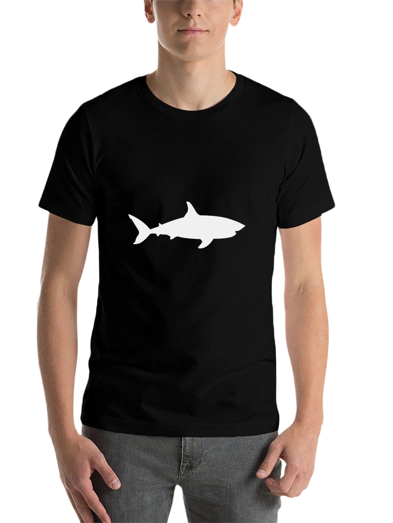 Black Shark Silhouette T-Shirt - Black view 7