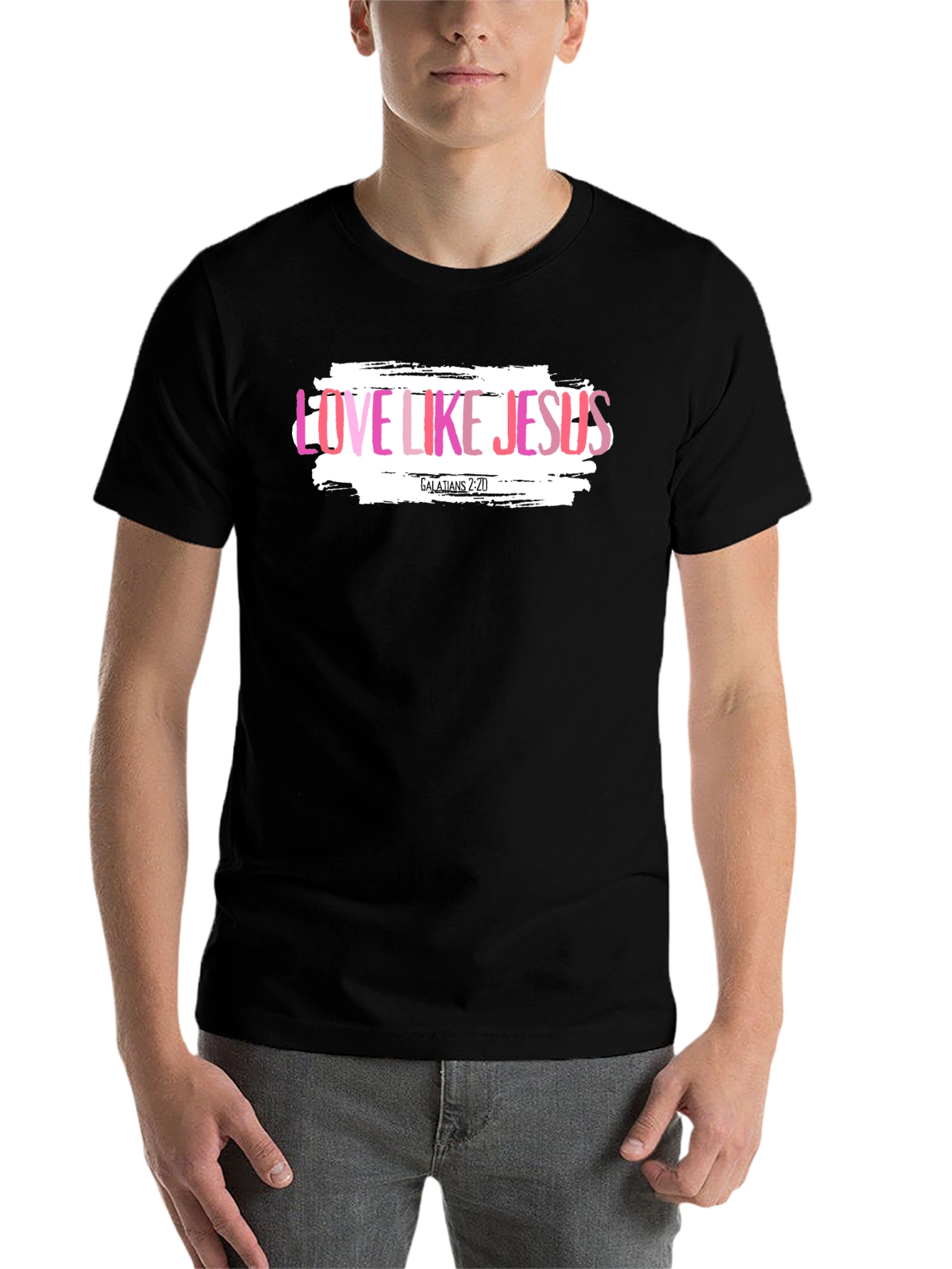 Black Love Like Jesus T-Shirt - Black view 7