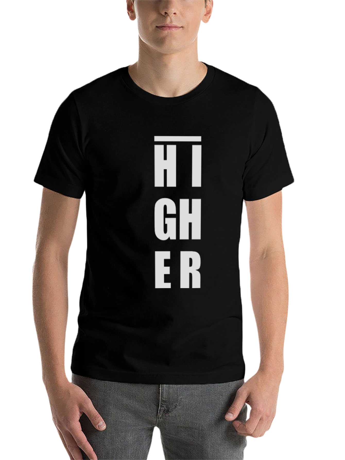 Black Higher Graphic Print Black T-Shirt view 7