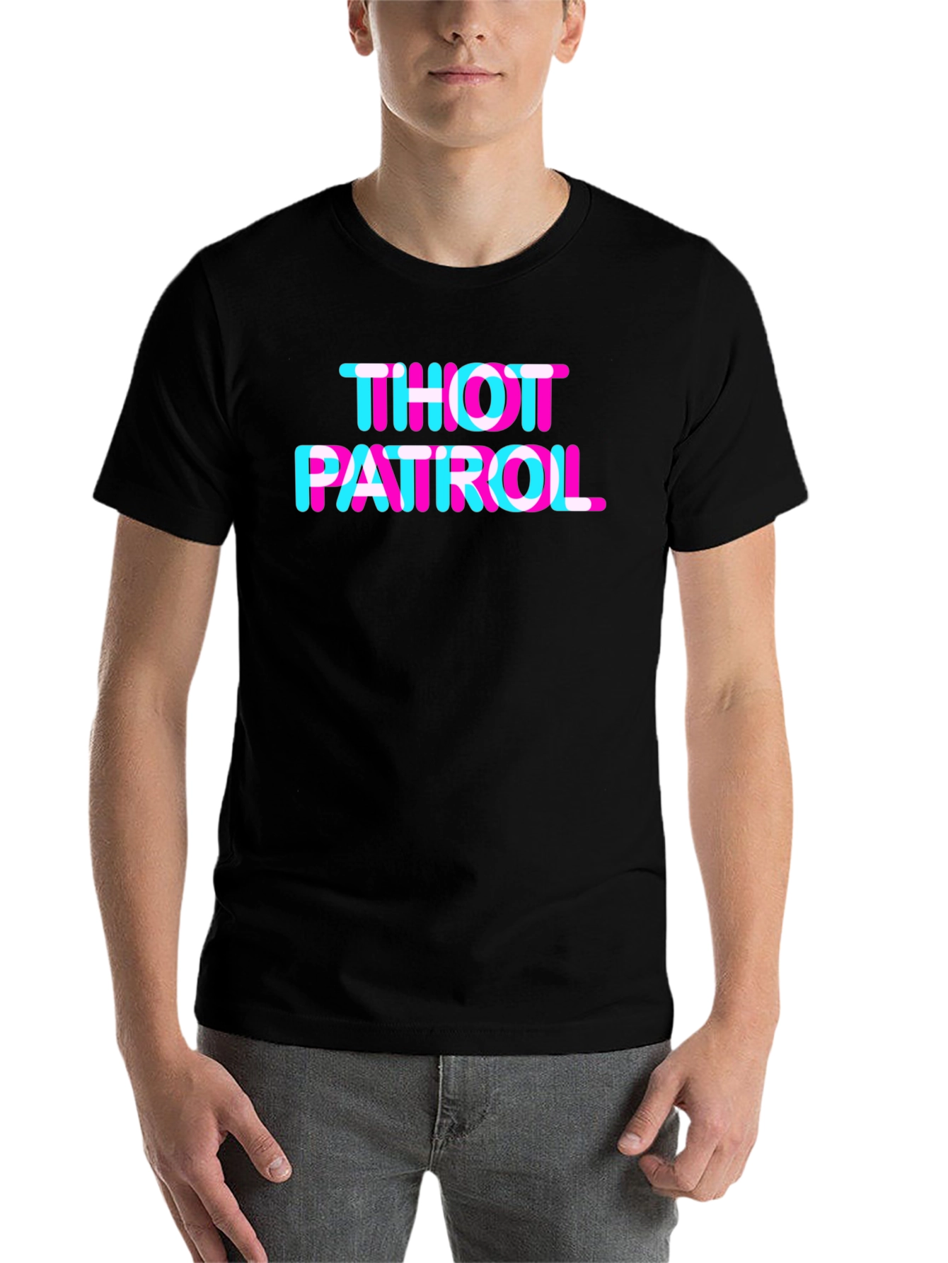 Black THOT PATROL Graphic Tee - TikTok Trend Inspired view 7