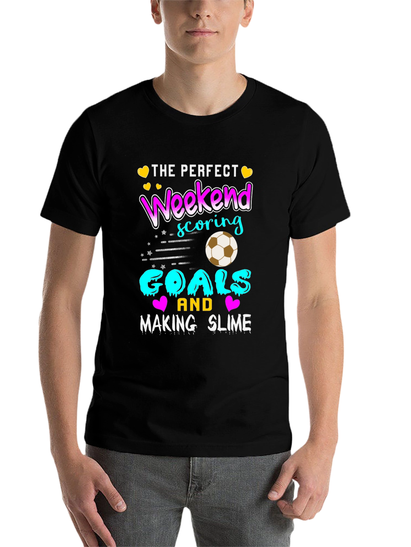 Black Perfect Weekend Soccer Goals & Slime T-Shirt view 7
