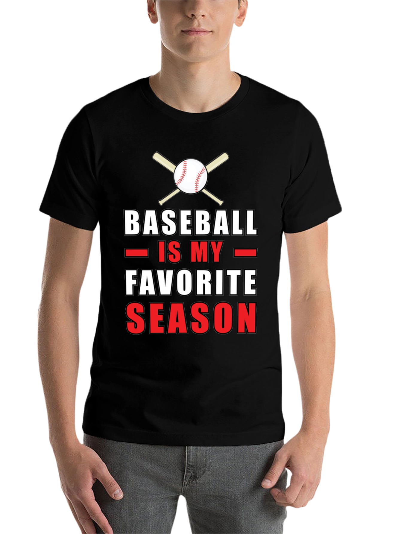Black Baseball is My Favorite Season Graphic T-Shirt view 7