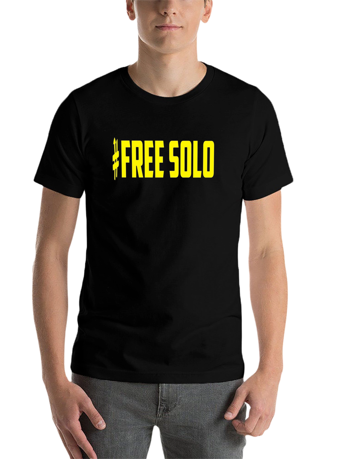 Black Free Solo Black Cotton Graphic Tee view 7
