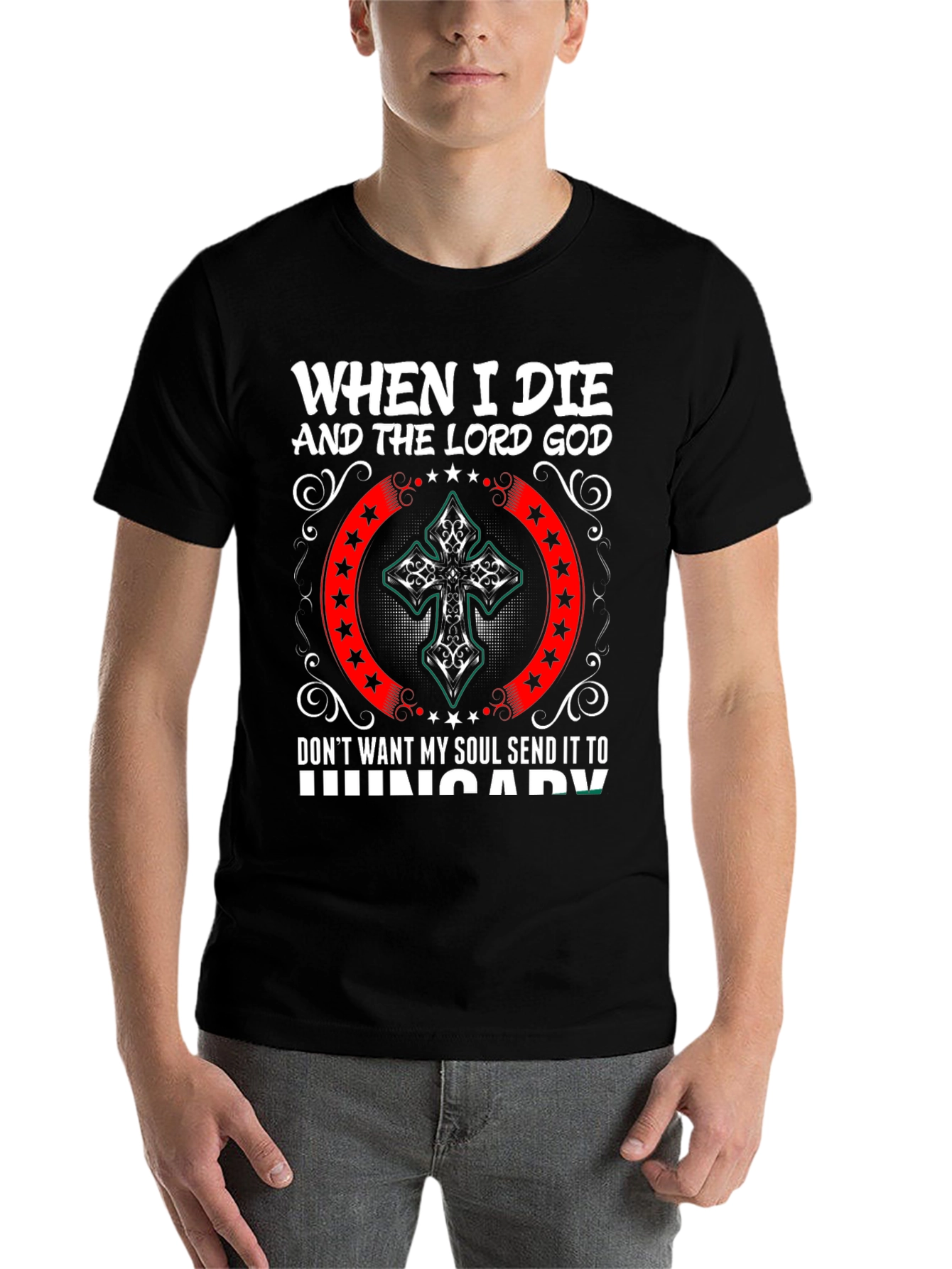 Black Funny Hungary T-Shirt - When I Die view 7