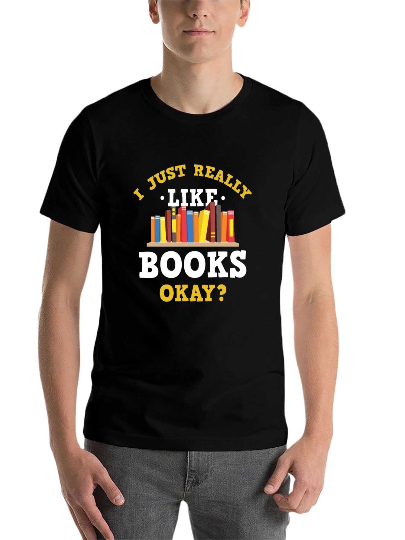 Black Book Lover's Tee: I Just Really Like Books view 7