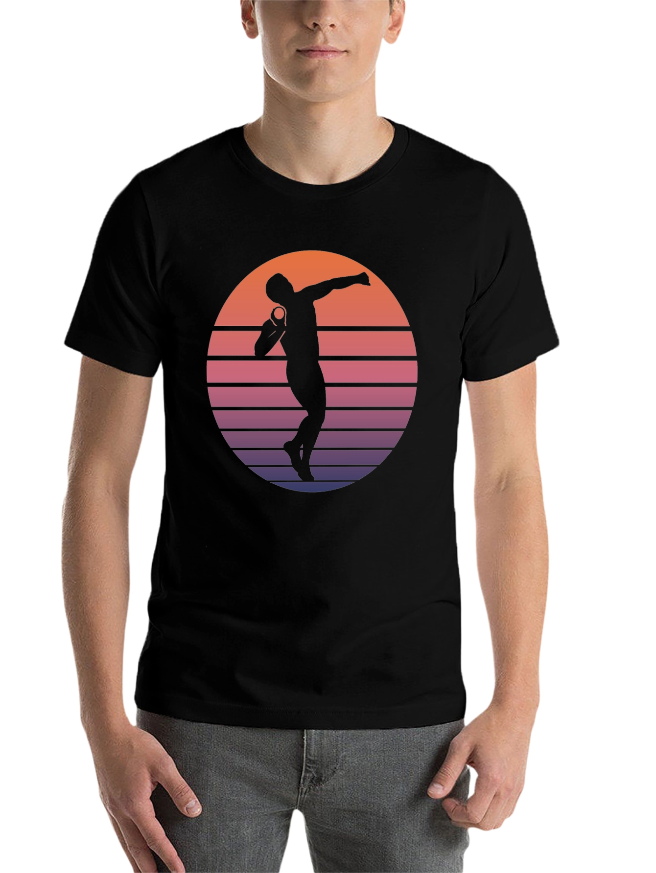 Black Retro Shot Put T-Shirt view 7
