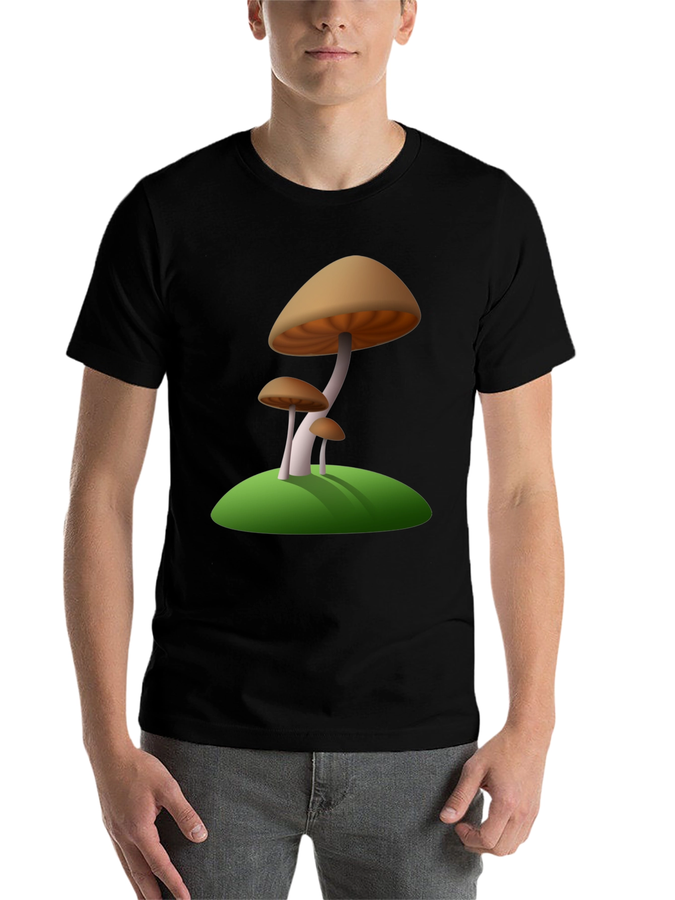 Black Mushroom Graphic Tee - Nature Inspired Design view 7