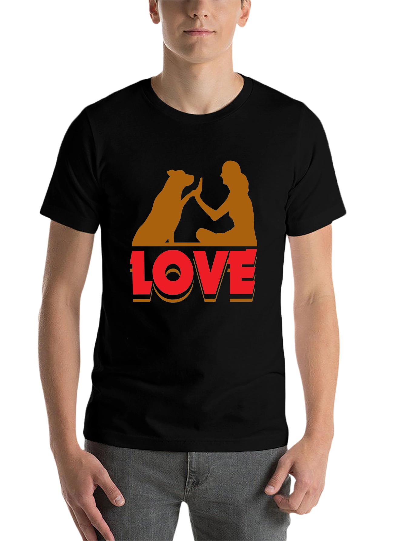 Black Dog Love T-Shirt - Unisex Casual Tee view 7