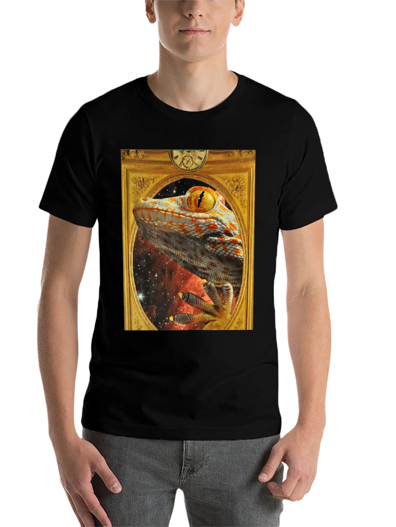 Black Lizard in Frame Graphic Tee view 7