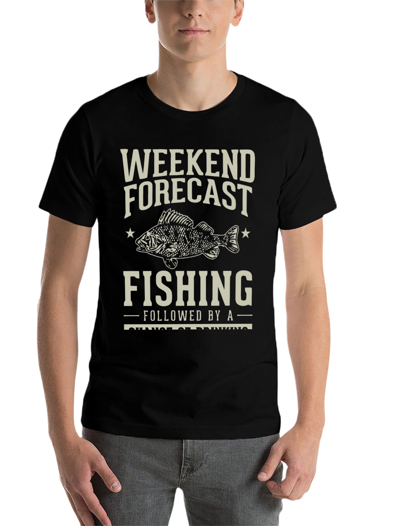 Black Weekend Forecast Fishing T-Shirt view 7