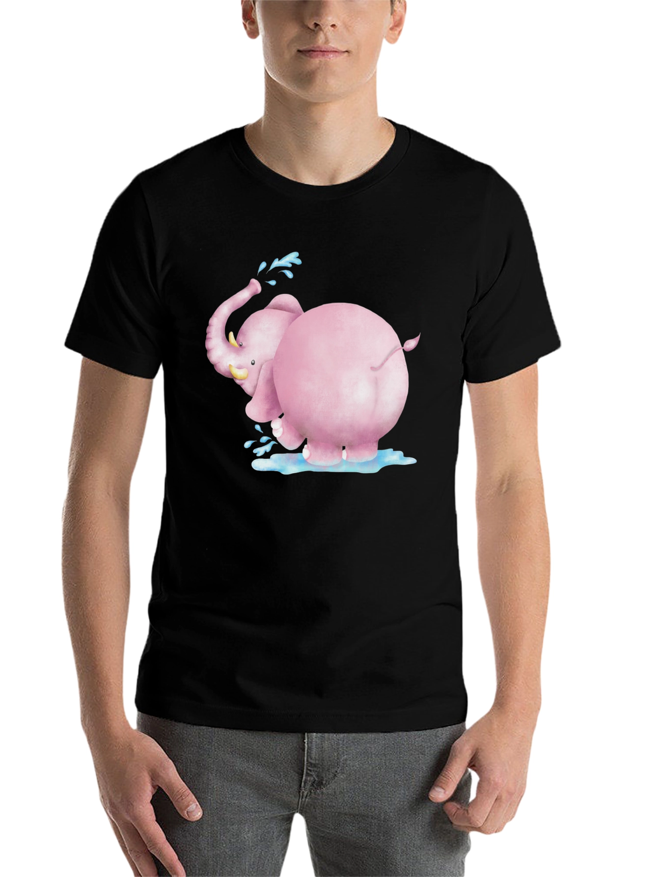 Black Pink Elephant Graphic Tee - Fun & Unique Design view 7