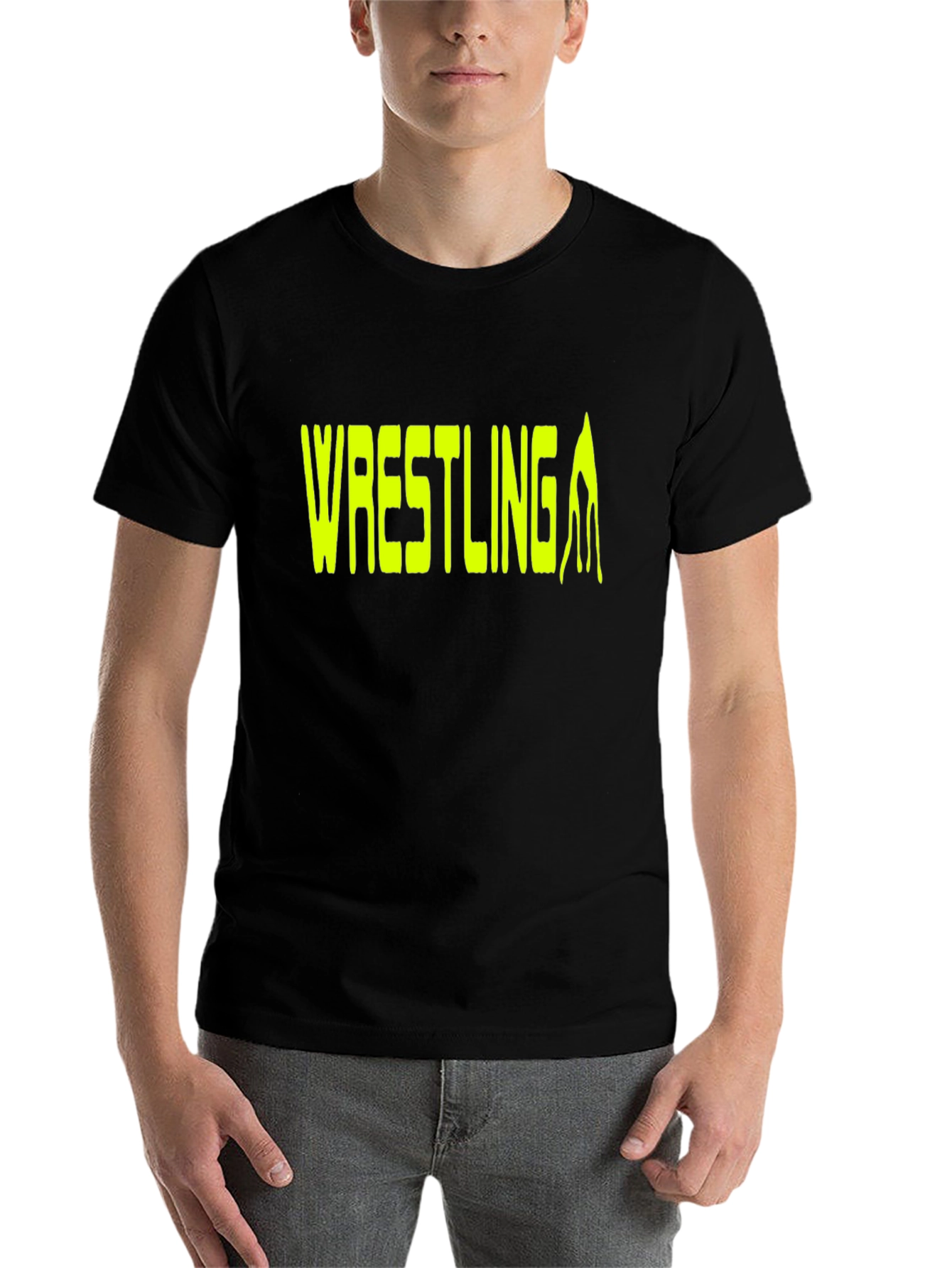Black Wrestling Graphic T-Shirt - Black view 7