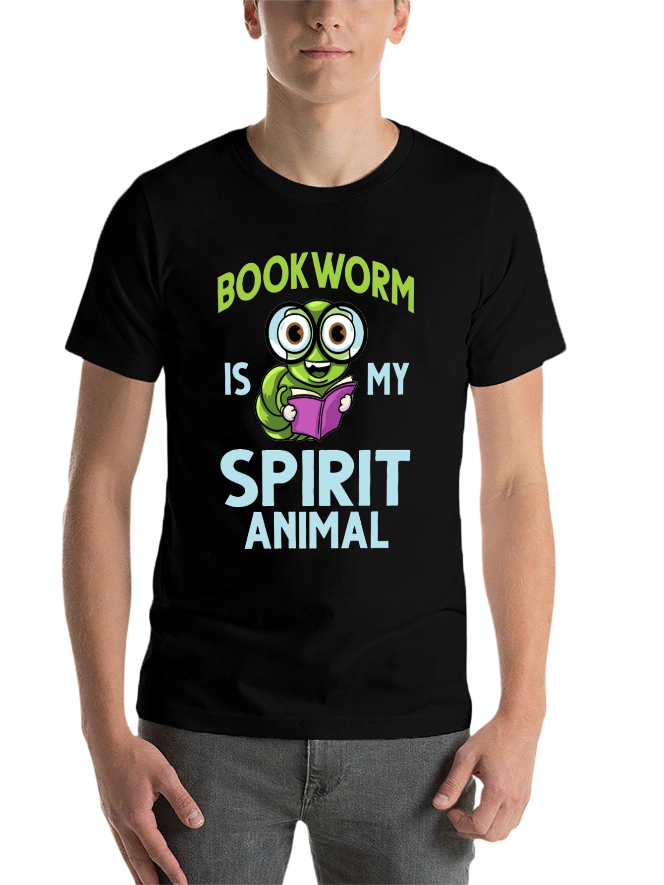 Black Bookworm Spirit Animal T-Shirt view 7