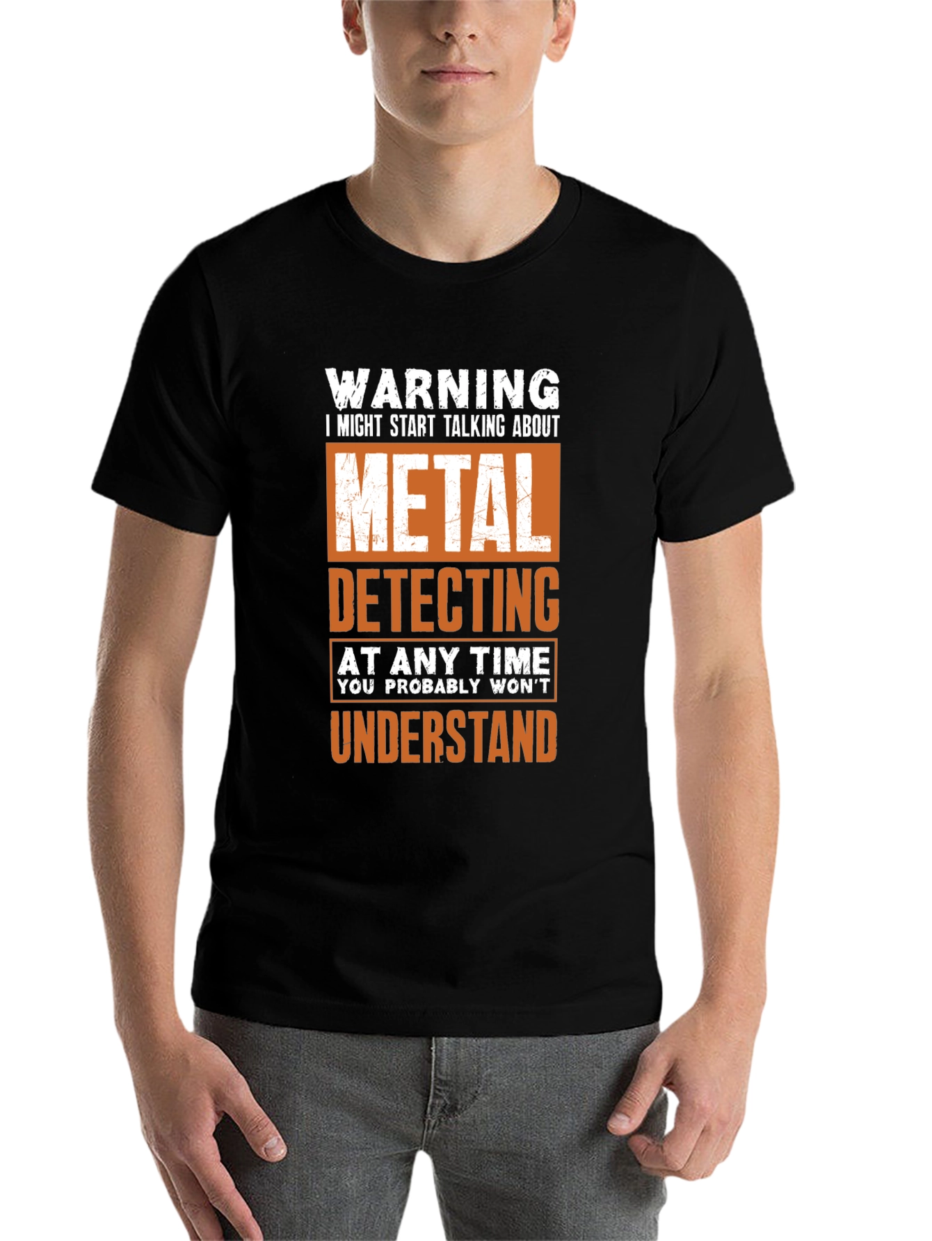 Black Metal Detecting T-Shirt - Funny Warning Shirt view 7