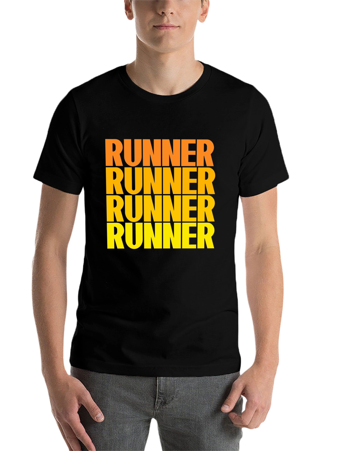Runner Text Graphic Black T-Shirt - 7