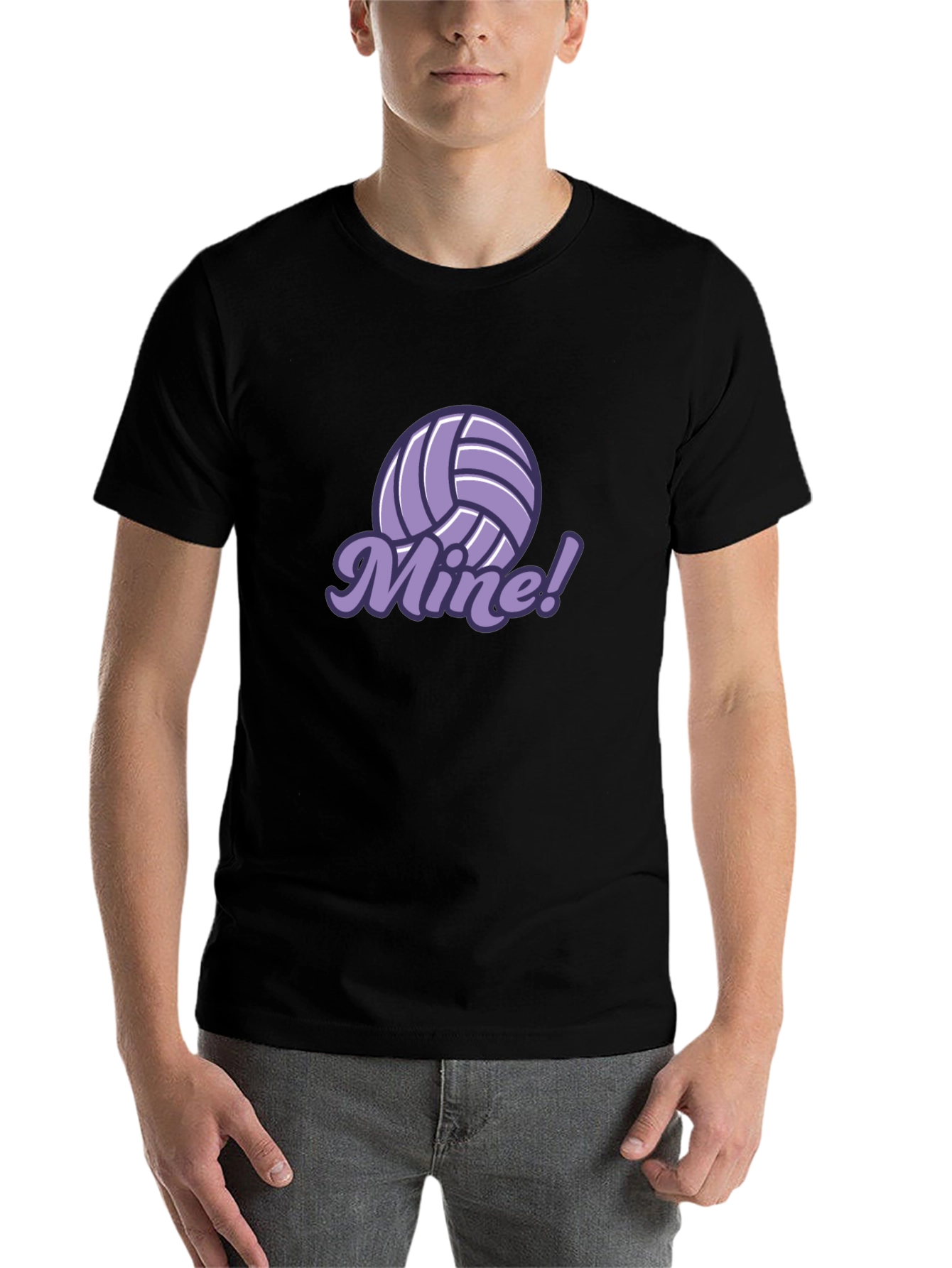 Black Volleyball Mine! Graphic T-Shirt view 7