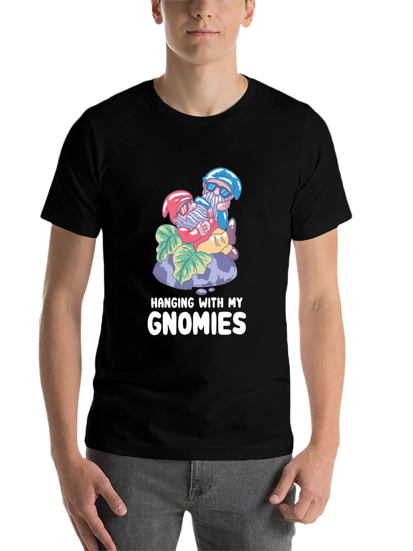 Black Hanging With My Gnomies Graphic T-Shirt view 7