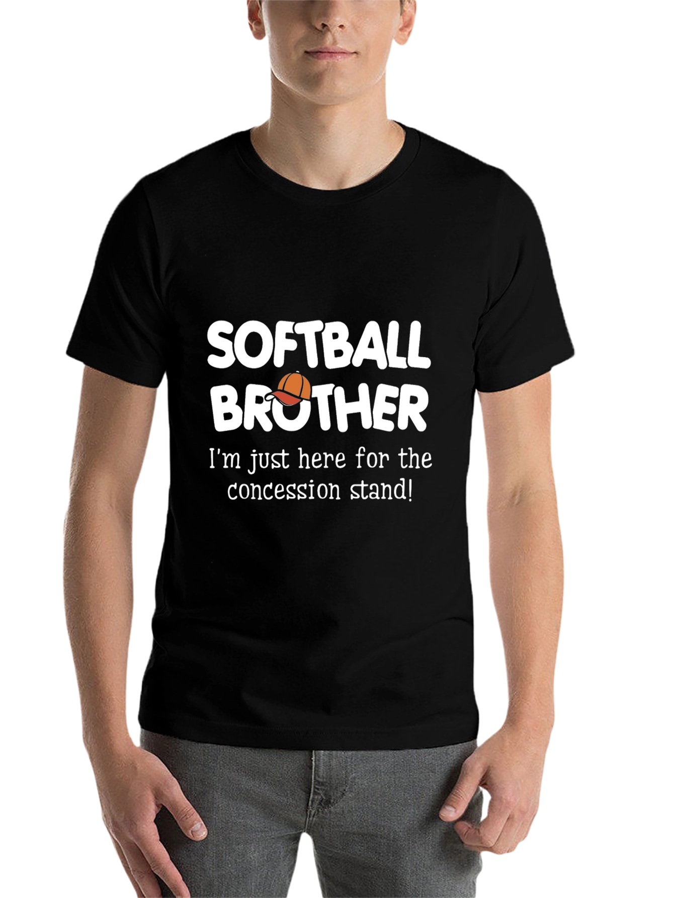 Black Softball Brother Concession Stand T-Shirt view 7