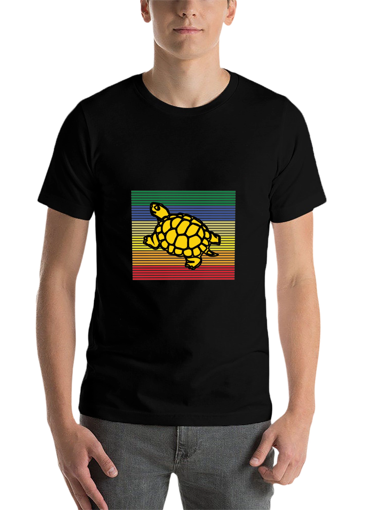 Black Retro Turtle Graphic T-Shirt view 7