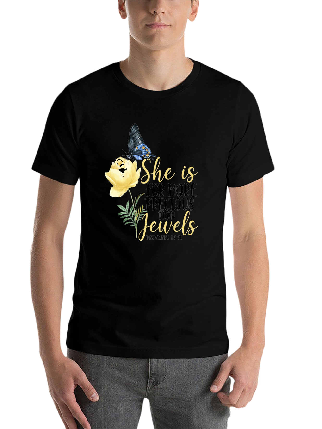 Black She is More Precious Than Jewels T-Shirt view 7