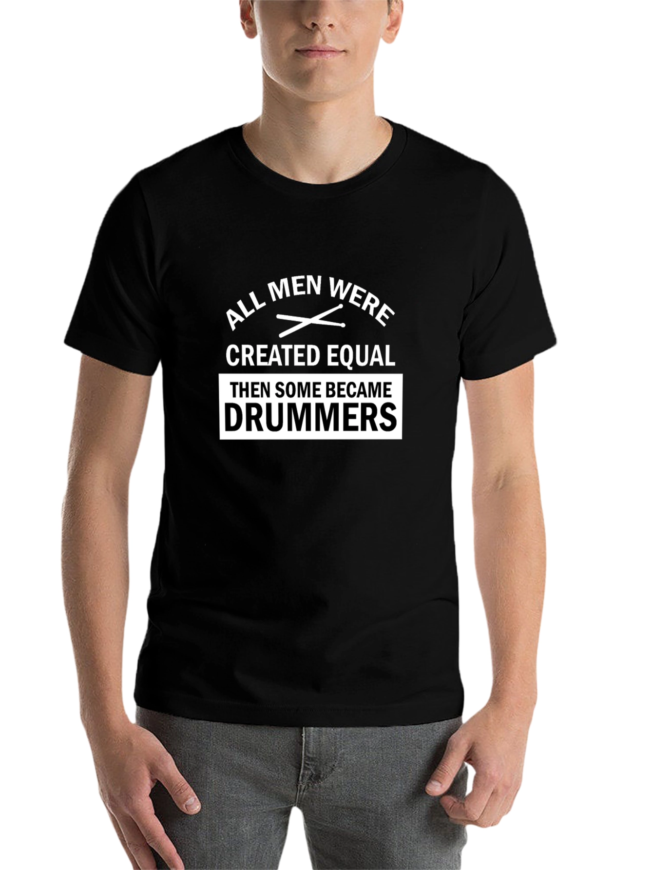 Black All Men Created Equal Drummers T-Shirt view 7