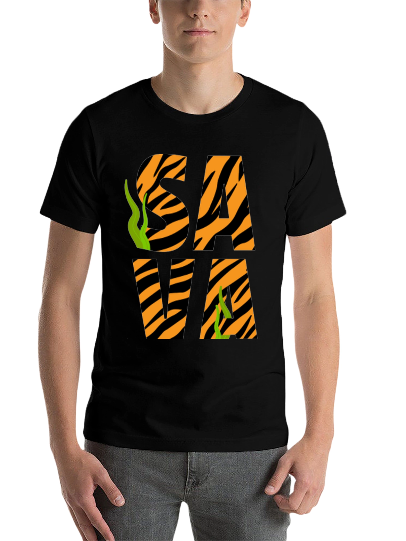 Black Sava Tiger Stripe T-Shirt view 7