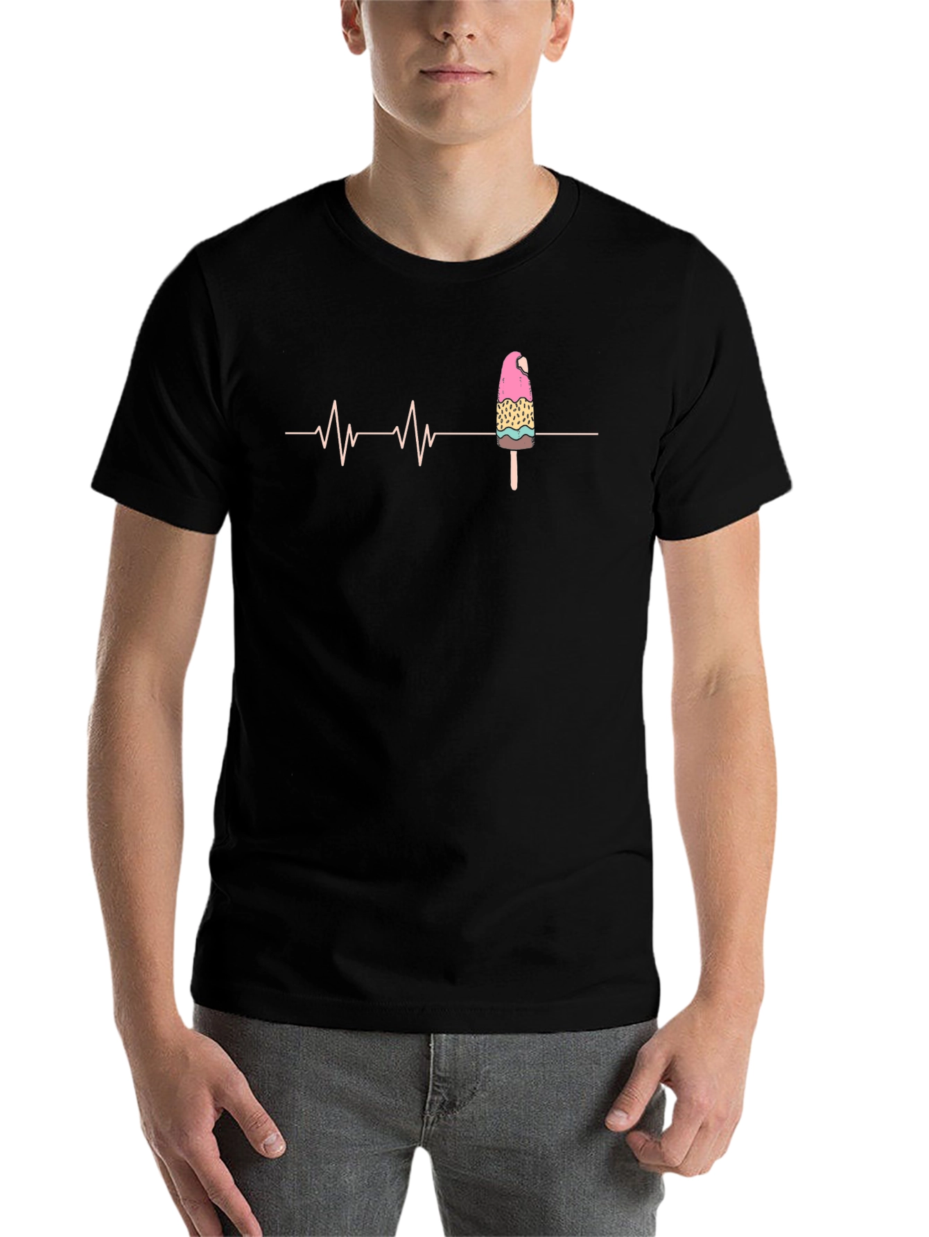 Black Ice Cream Heartbeat T-Shirt view 7