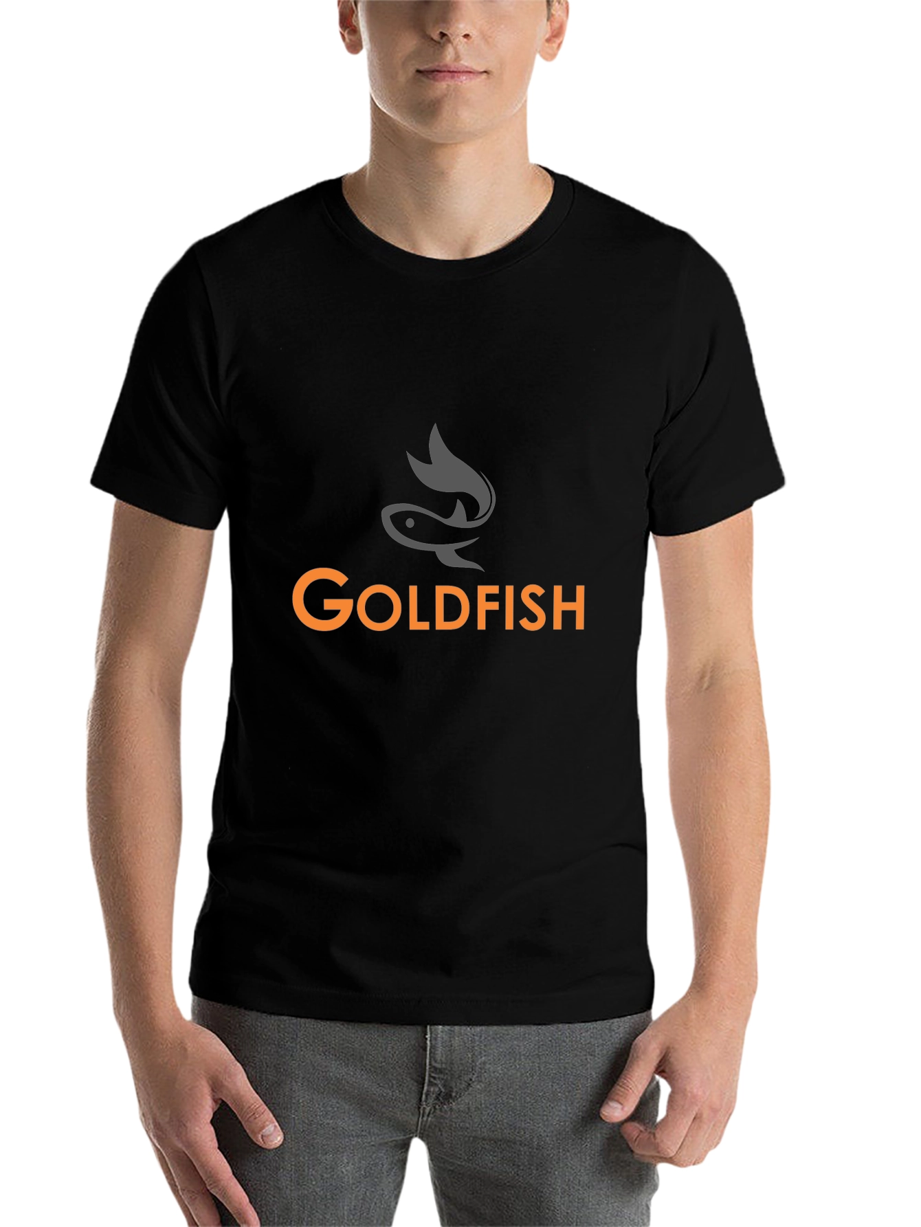 Black Goldfish Graphic Tee - Black Cotton T-Shirt view 7